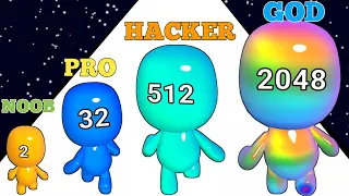 Man Runner 2048 - Noob Vs Pro Vs Hacker Vs God - Asmr Satisfaction Gameplay Mobile Game
