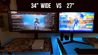 LG 34 Wide vs LG 27 inch IPS Monitor on Xbox and PS4 Console | LG 34GN850 vs LG 27GL850