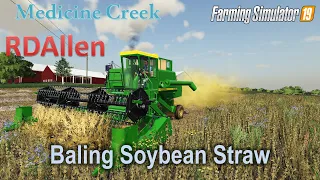 Baling Soybean Straw | E5 Medicine Creek | Farming Simulator 19