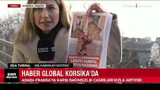 Korsika'da Dikkat Çeken Afişler! Muhabirimiz Canlı Yayında Gösterdi