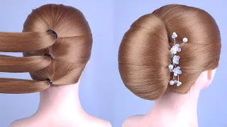 Easy And Beautiful Bun Hairstyles With 1 Donut | Low Bun Hairstyle With Claw Clip | Simple Hairstyle