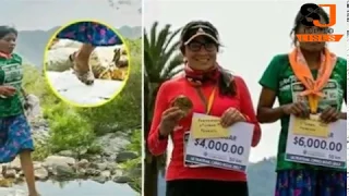 The Mexican woman who won an ultramarathon in sandals and a skirt