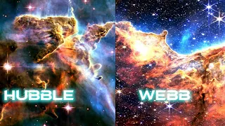 Hubble and Webb's Carina Nebula | Cosmic Cliff of james webb new image @NASA #jwstimages
