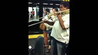 Trumpet & trombone at Times Square Subway Station - NYC