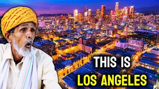 Villagers In Love With Los Angeles United States ! Tribal People React To LOs Angeles USA