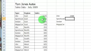 Excel Tutorial - SUMIF function