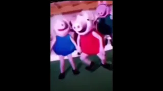 Peppa pig dancing with her family