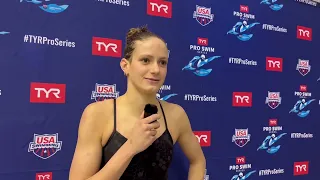 Katie Grimes talks 200 Fly 400 Free double and thoughts on swimming in college.