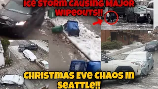 OMG! Chaos In Seattle As Ice Storm Wreaks Havoc On Christmas Eve !!!