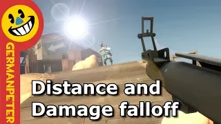 How does distance affect damage in TF2?