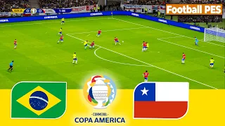 BRAZIL vs CHILE - Copa America 2024 | Full Match All Goals | PES Gameplay PC