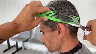 💈BASIC MENS HAIRCUT | HOW TO CUT MENS HAIR WITH SCISSORS