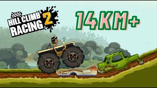 14km+ MONSTER TRUCK in BACKWATER BOG - Hill Climb Racing 2 Adventure