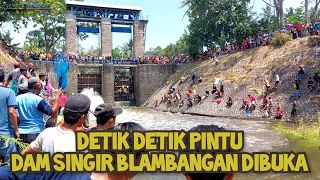 detik-detik pintu air bendungan Dam singir blambangan dibuka❗️antusias warga mencari ikan tinggi