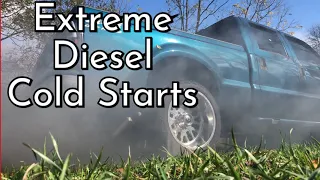 New EXTREME diesel cold starts Compilation 98