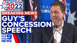 Matthew Guy concedes | 2022 Victoria Election | 9 News Australia