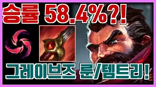 통계로 보는 그레이브즈 룬 템트리 -  승률 58.4% 의 룬 / 템트리 꿀조합은?