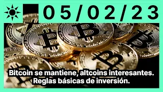 Bitcoin se mantiene, altcoins interesantes. Reglas básicas de inversión.