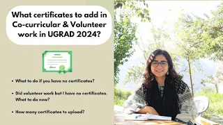 Detailed guidance about documents and certificates for UGRAD 2024