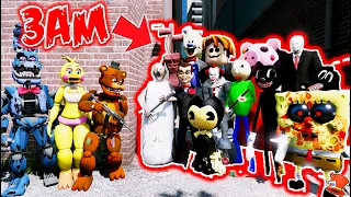 Animatronics VS HARDEST 3AM Horror Monster Army! (GTA 5 Mods FNAF RedHatter)