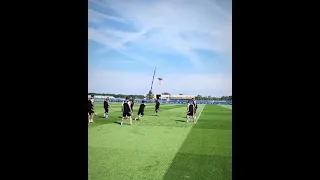 Messi first training at PSG with his new team-mates doing Rondos