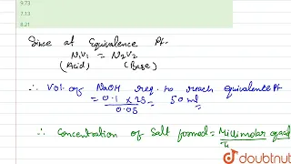 Calculate the pH at the equivalence point during the titration of 0.1M, 25 mL CH_(3)COOH with 0....