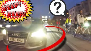 Beeps + Swerves at Cyclist - Cycle Lane Preacher Man