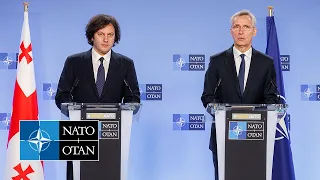 NATO Secretary General with the Prime Minister of Georgia 🇬🇪 Irakli Kobakhidze, 21 FEB 2024