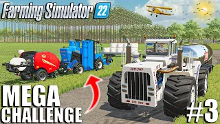 BUYING NEW LAND & VEHICLES 🚜  | MEGA Equipment Challenge | Farming Simulator 22 - Ep3