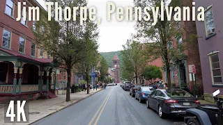 Jim Thorpe, Pennsylvania | Rainy day walk | USA | 4K