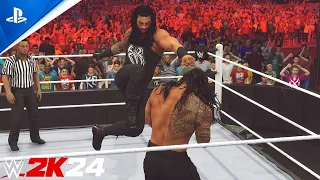 Tribal Chief Vs The Big Dog Roman Reigns | No Holds Barred Match - WWE 2K24 PS5 [4K]