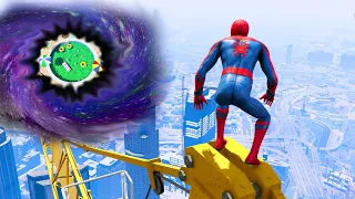 GTA 5 Random Portals #57 (Spider-Man Jumping Into Black Hole Toxic Pool)