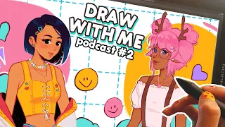 ♡ draw with me! ft. CARRITUBE 🎙️  working as an artist - podcast edition #2