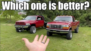 The 2 BEST DIESEL trucks ever built!! 5.9L 12 valve VS. OBS 7.3L