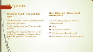 Financial Due Diligence v Financial audit