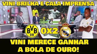 VINICIUS JR BRILHA! VINI SERÁ O MELHOR DO MUNDO BORUSSIA DORTMUND 0x2 REAL MADRID FINAL DA CHAMPIONS