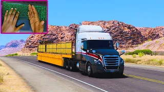 Transporting a 17,900 lb Mobile Barrier - American Truck Simulator - Keyboard Control.