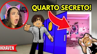 EU CONSTRUI UM QUARTO SECRETO na ESCOLA do BROOKHAVEN- ROBLOX​