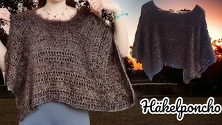 #132 Häkelanleitung 🌻Poncho Woolpedia Milano 🌻 Kathrinchen Kirschblüte 🌻 Tutorial Crochet Pattern