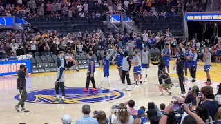 Golden State Warriors Open Practice Player Introductions : Steph Curry, Klay Thompson, Draymond CP3