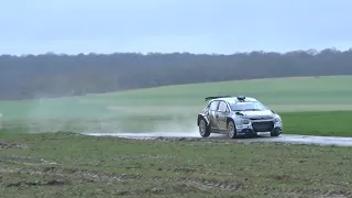 Rallye Le Touquet 2024 - ES1: Lebiez-Créquy 1 - all cars in fast corner (raw footage), 6 lose mirror