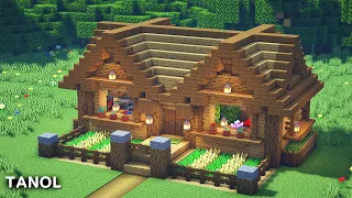 ⚒️ Minecraft : How To Build a Survival Oak House_[마인크래프트 건축 : 야생 참나무 하우스 만들기]