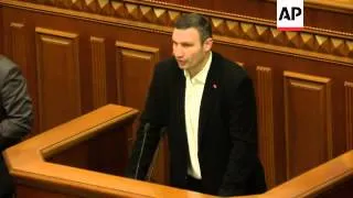 Parliament speaker, Yanukovych ally Volodymyr Rybak, submits his resignation, citing ill health