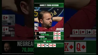 Really Hard Decision for Daniel Negreanu #pokerpro #pokeronline #pokershorts #pokerstars #pokernight