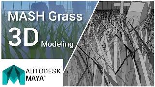 MASH Grass 3D modeling (Autodesk Maya tutorial)