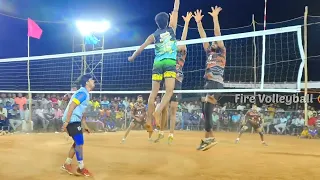 The fire match | karthi Indian Blocker 💥vs Mayiladuthurai Best of three set-1| fireVolleyball 🏐