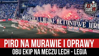 Piro na murawie i oprawy obu ekip na meczu Lech - Legia (12.05.2024 r.)