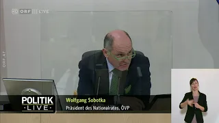085 Nationalratspräsident Wolfgang Sobotka ÖVP   Nationalratssitzung vom 10 12 2020 um 0905 Uhr – OR
