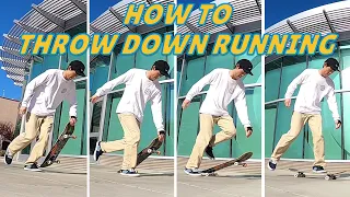 How to get on your board while running (how to throw down)