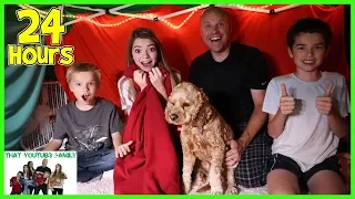 24 Hours In Huge Blanket Fort / That YouTub3 Family